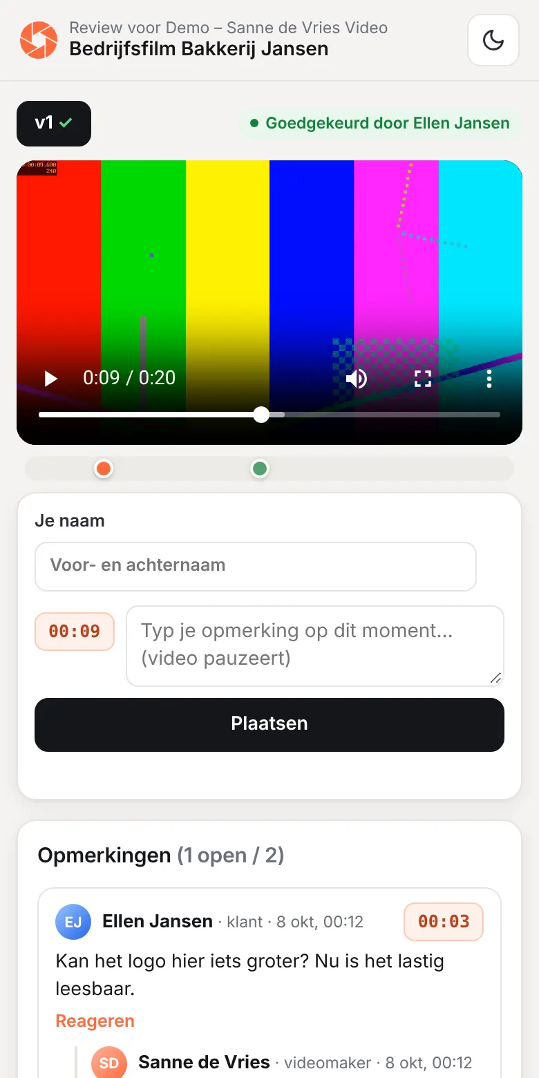 Kundenreview auf dem Smartphone · Beispieldaten